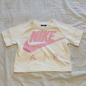 Nike Kids Pink Logo Cream T-Shirt